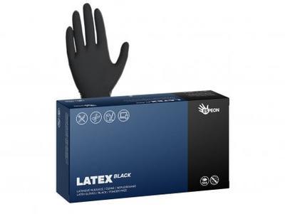 Rukavice LATEX /M nepudrované/černé/ 100ks